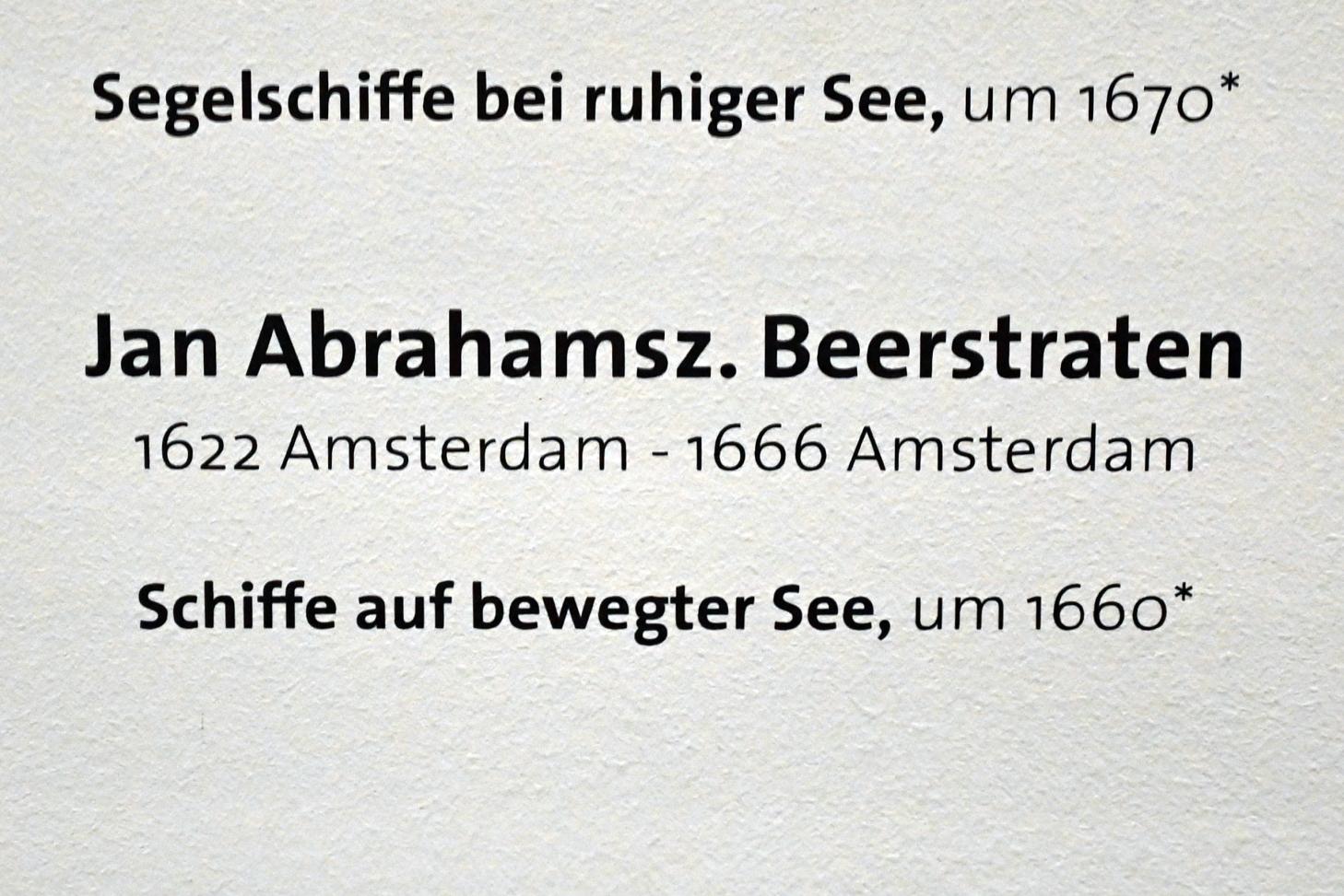 Jan Abrahamszoon Beerstraten (1642–1665), Schiffe auf bewegter See, Zwickau, Kunstsammlungen, Altmeisterliches, um 1660, Bild 2/2