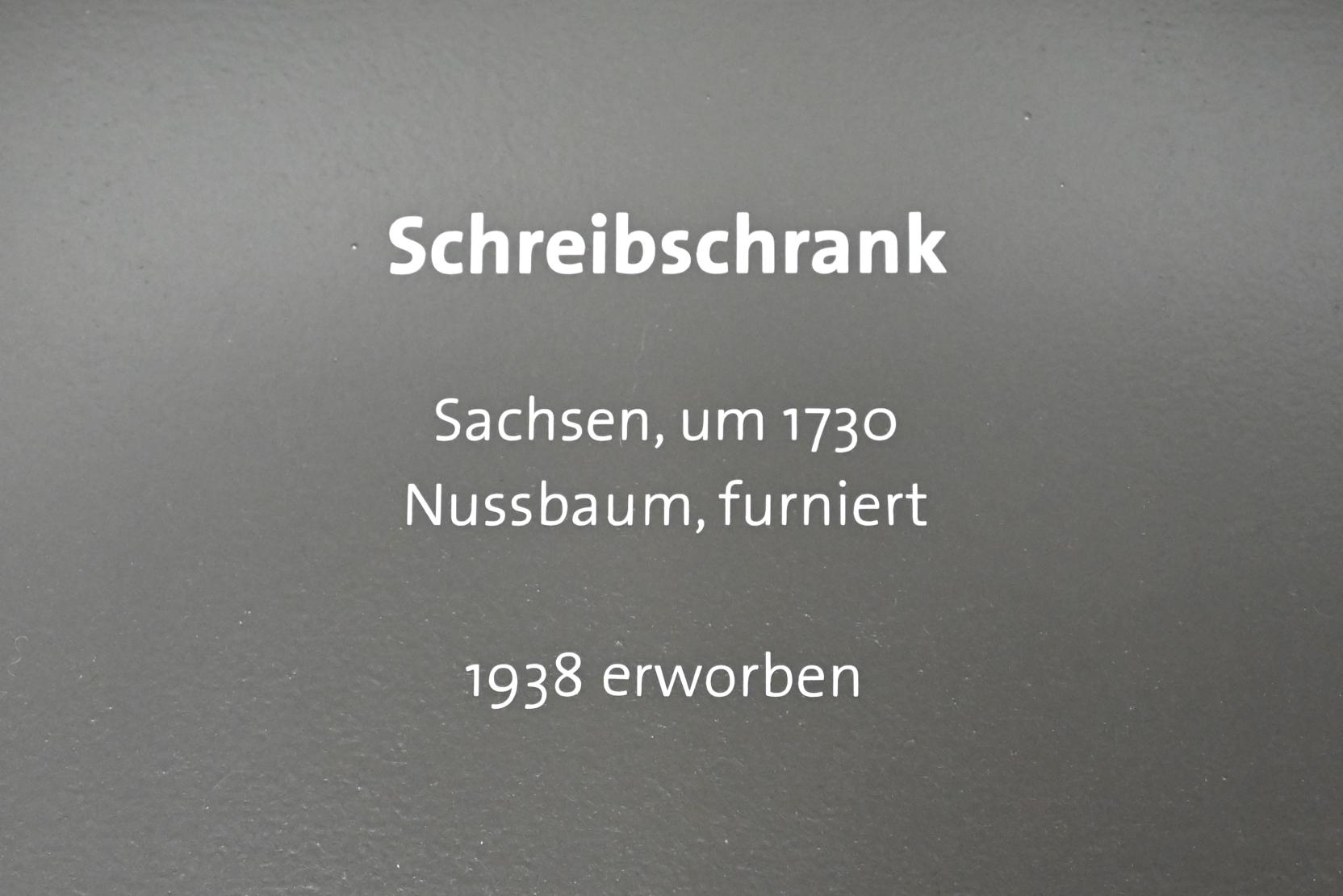 Schreibschrank, Zwickau, Kunstsammlungen, Altmeisterliches, um 1730, Bild 3/3