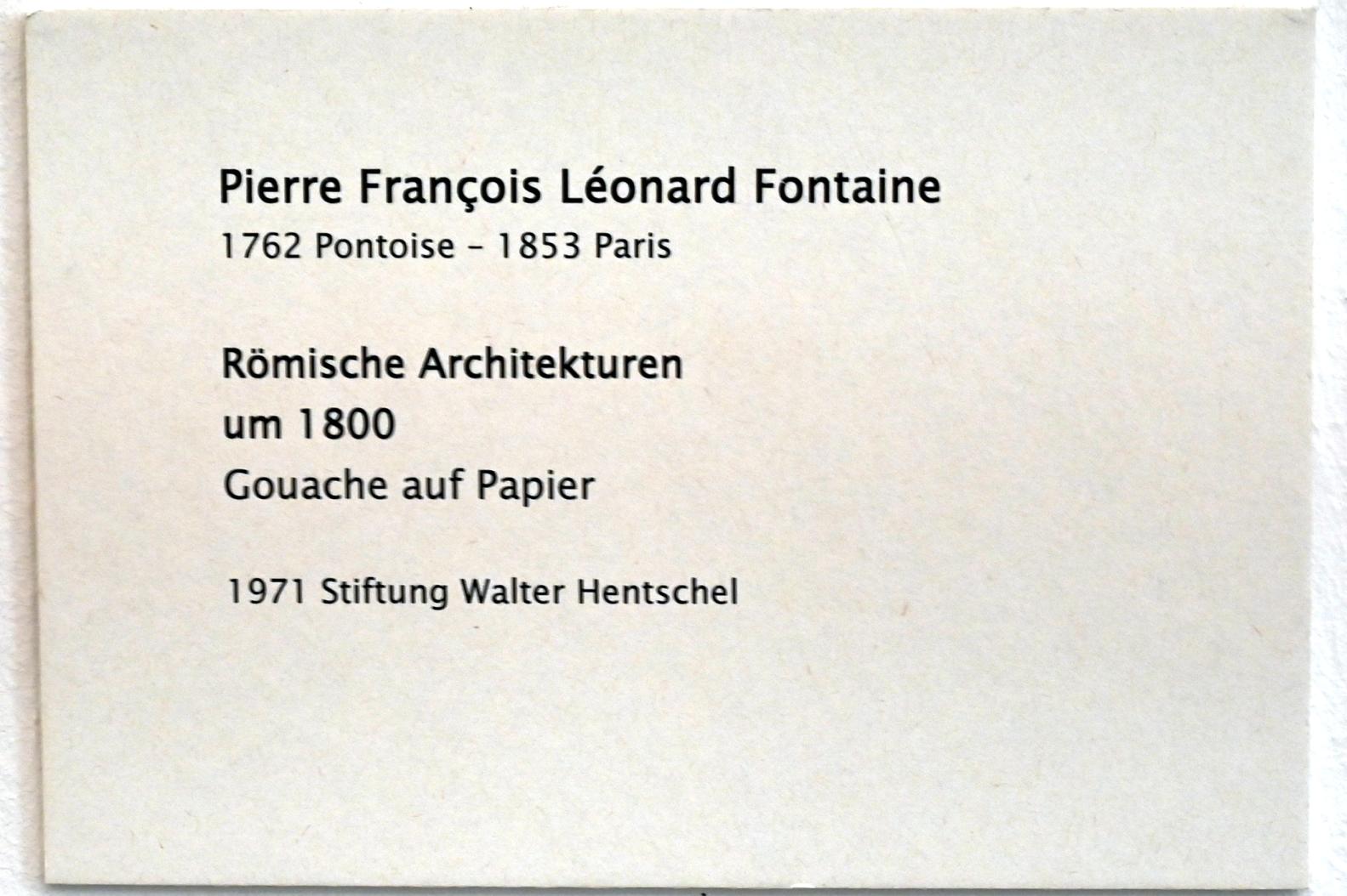Pierre-François-Léonard Fontaine (1800), Römische Architekturen, Zwickau, Kunstsammlungen, Zeit der Empfindsamkeit, um 1800, Bild 2/2