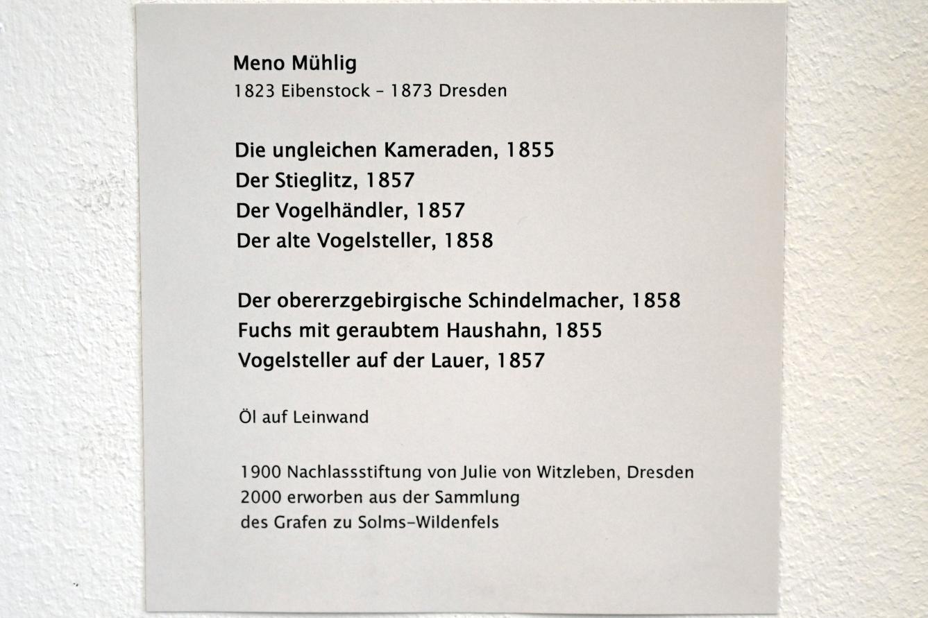 Meno Mühlig (1855–1858), Die ungleichen Kameraden, Zwickau, Kunstsammlungen, Aufbruch in die Moderne, 1855, Bild 2/2