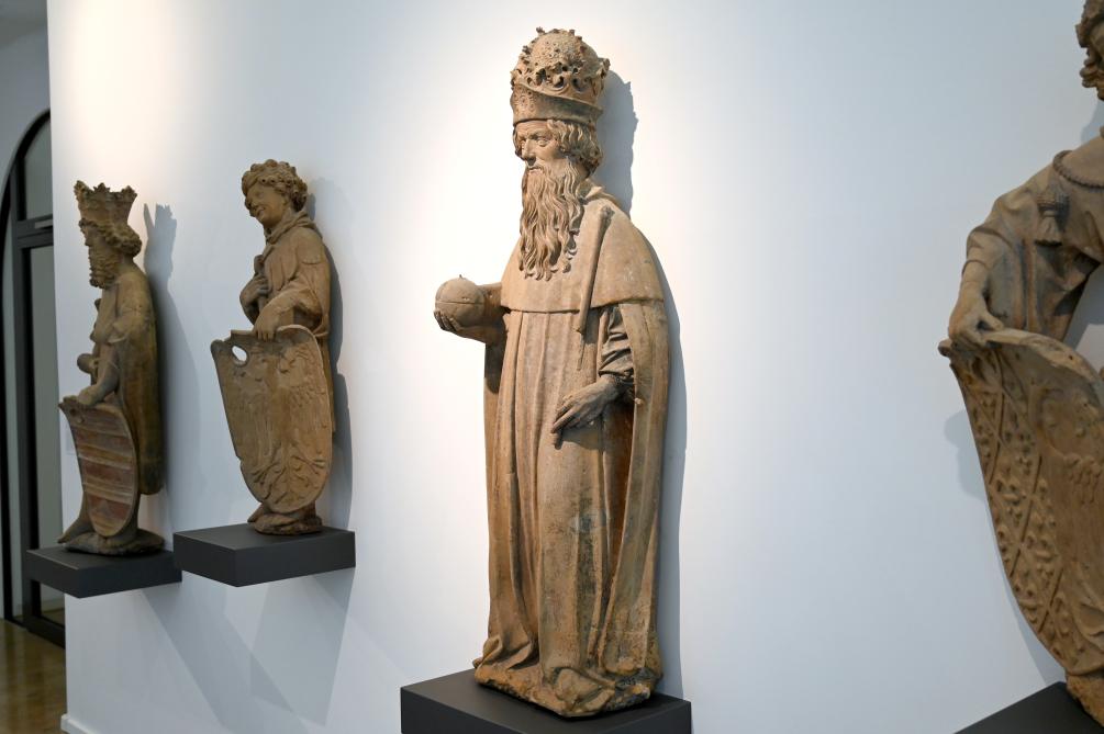 Hans Multscher (1428–1465), Kaiser Karl der Große, Ulm, Ulmer Rathaus, jetzt Ulm, Museum Ulm, Saal 1, um 1427–1433, Bild 2/3