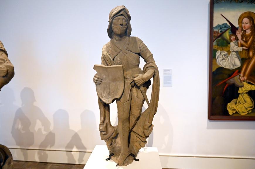 Michel Erhart (1472–1516), Drei Ritterfiguren, Ulm, Fischkastenbrunnen, jetzt Ulm, Museum Ulm, Saal 3, um 1482, Bild 3/5