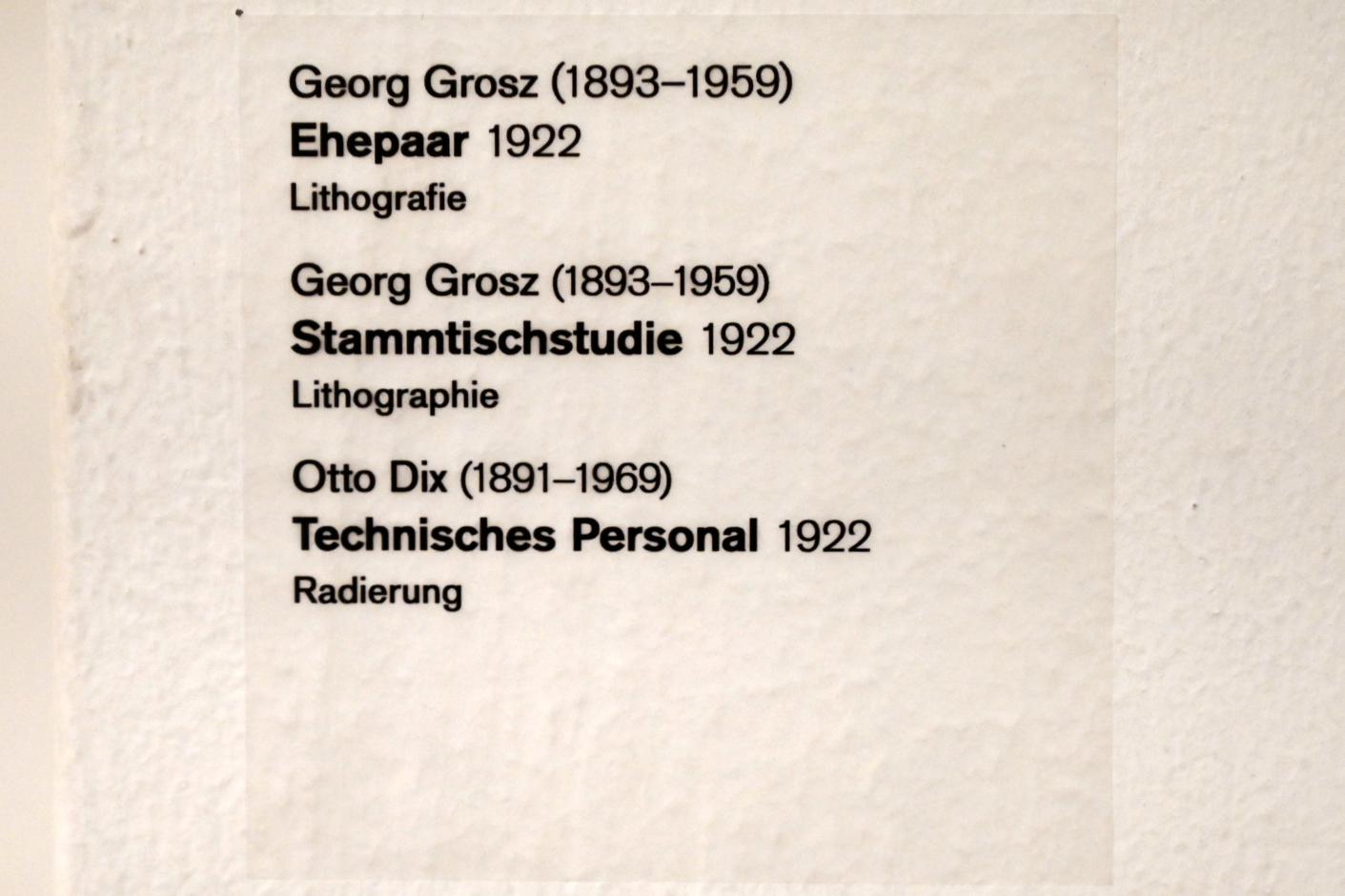 Otto Dix (1913–1949), Technisches Personal, Ulm, Museum Ulm, Saal 4, 1922, Bild 2/2