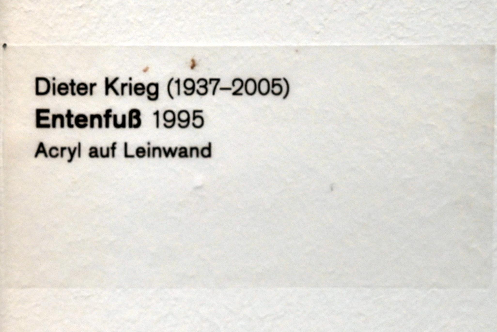 Dieter Krieg (1970–1995), Entenfuß, Ulm, Museum Ulm, Saal 4, 1995, Bild 2/2