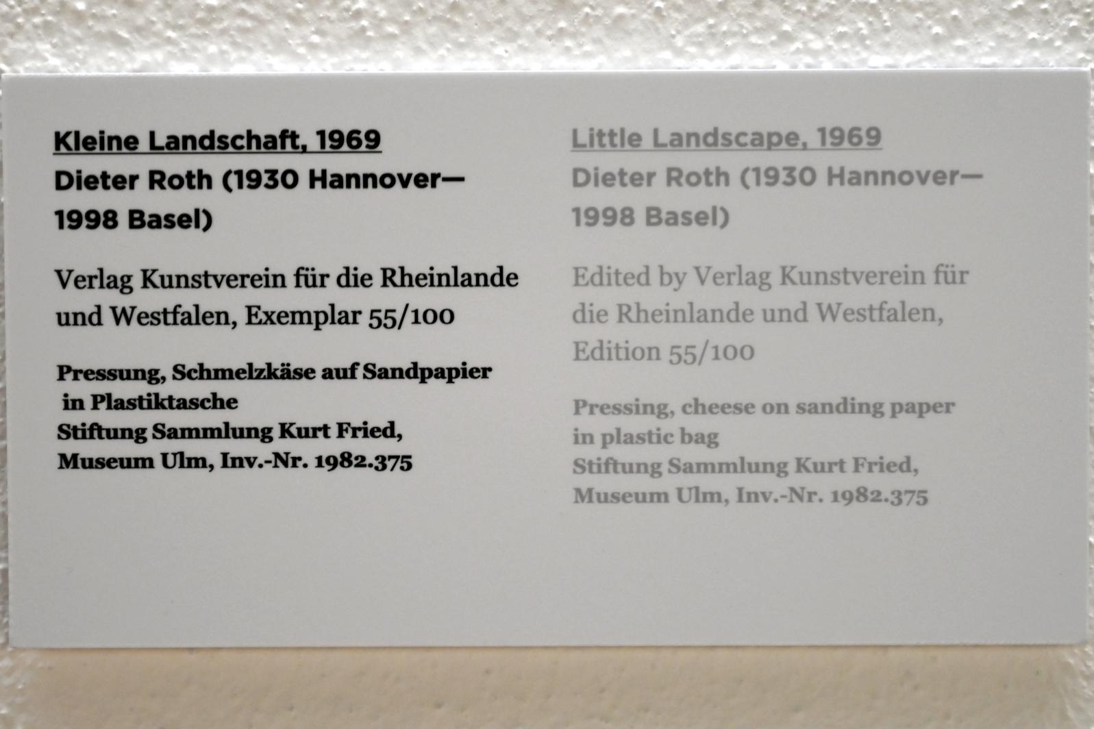 Dieter Roth (1965–1993), Kleine Landschaft, Ulm, Museum Ulm, Saal 11a, 1969, Bild 2/2