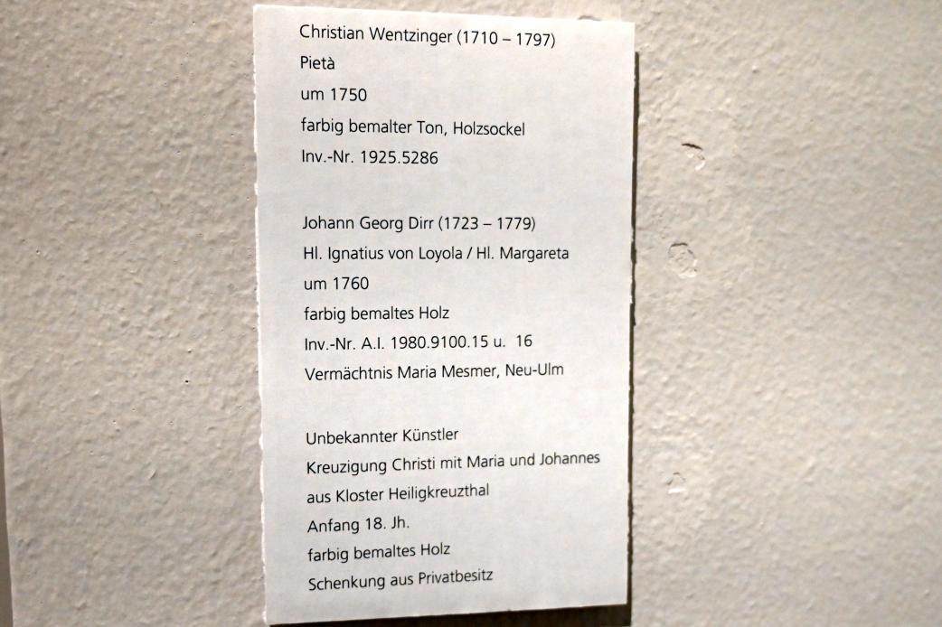 Johann Georg Dirr (1760–1775), Hl. Margaretha, Ulm, Museum Ulm, Saal 12a, um 1760, Bild 2/2