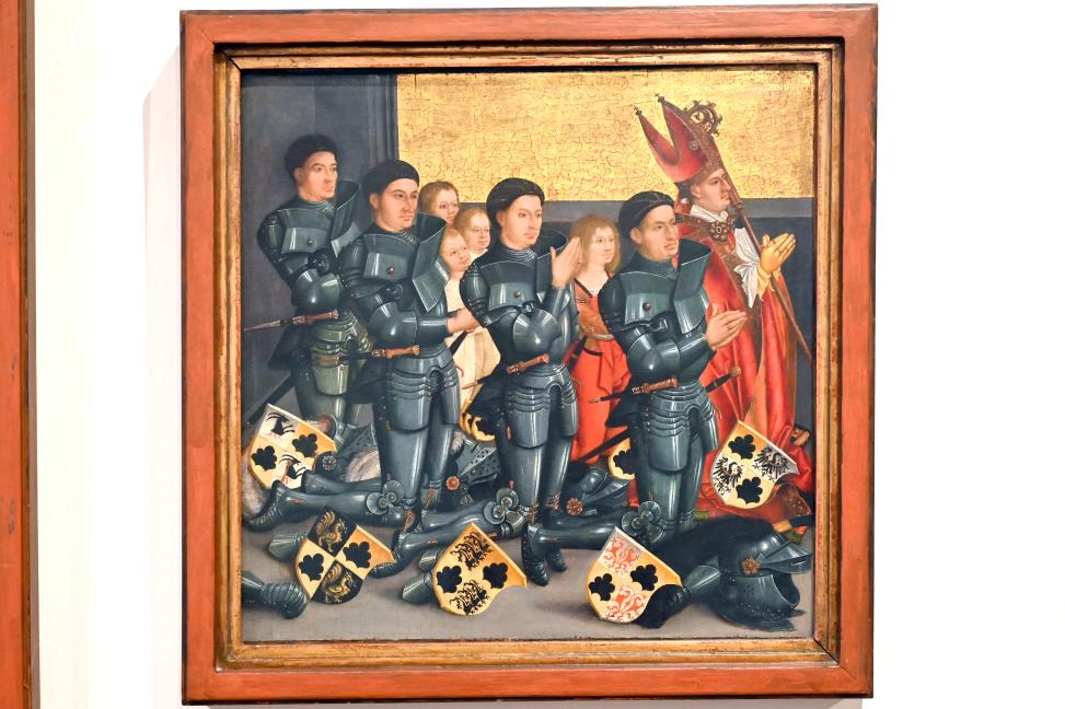 Bernhard Strigel (1475–1528), Ulrich von Frundsberg und Barbara von Rechberg mit ihren Kindern, Mindelheim, Stadtpfarrkirche St. Stephan, jetzt Ulm, Museum Ulm, Saal 12c, 1505–1506, Bild 3/6