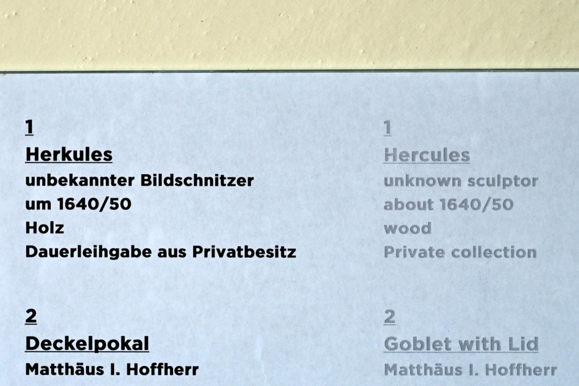 Herkules, Ulm, Museum Ulm, Saal 12j, um 1640–1650, Bild 2/2