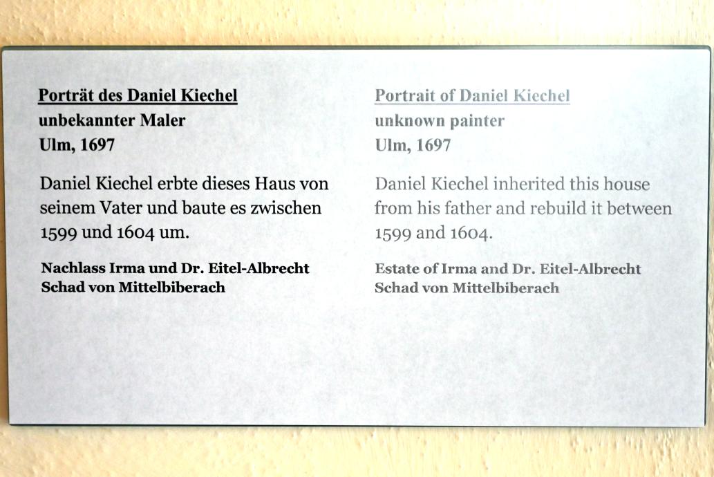 Porträt des Daniel Kiechel, Ulm, Museum Ulm, Saal 12j, 1697, Bild 2/2