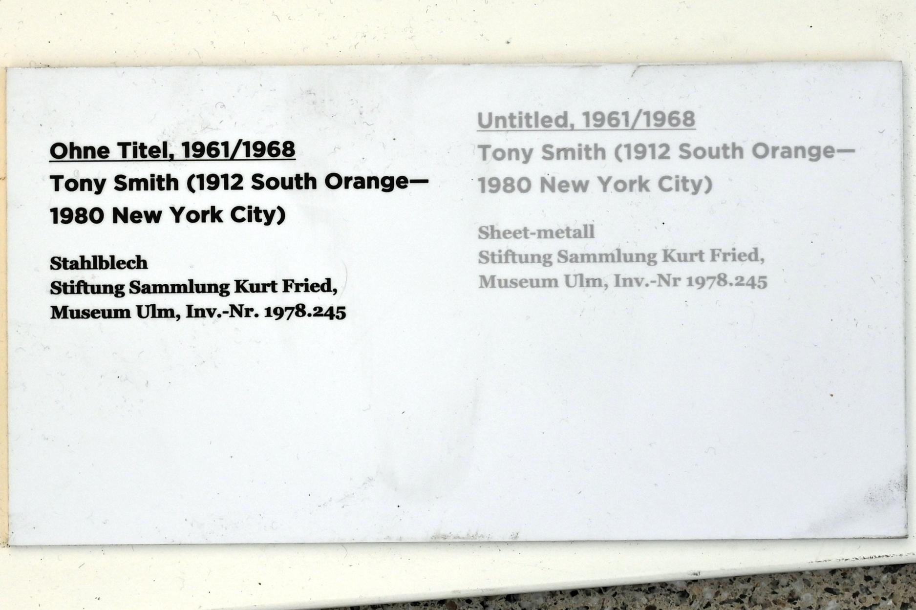 Tony Smith (1964), Ohne Titel, Ulm, Museum Ulm, Saal 7c, 1961–1968, Bild 5/5