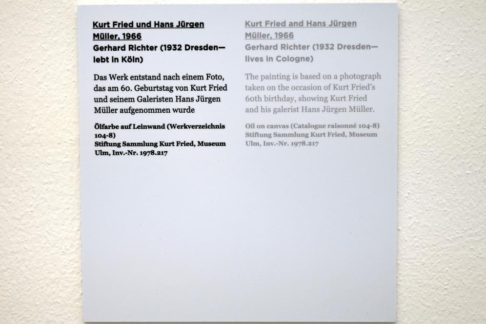 Gerhard Richter (1963–2020), Kurt Fried und Hans Jürgen Müller, Ulm, Museum Ulm, Saal 7d, 1966, Bild 2/2