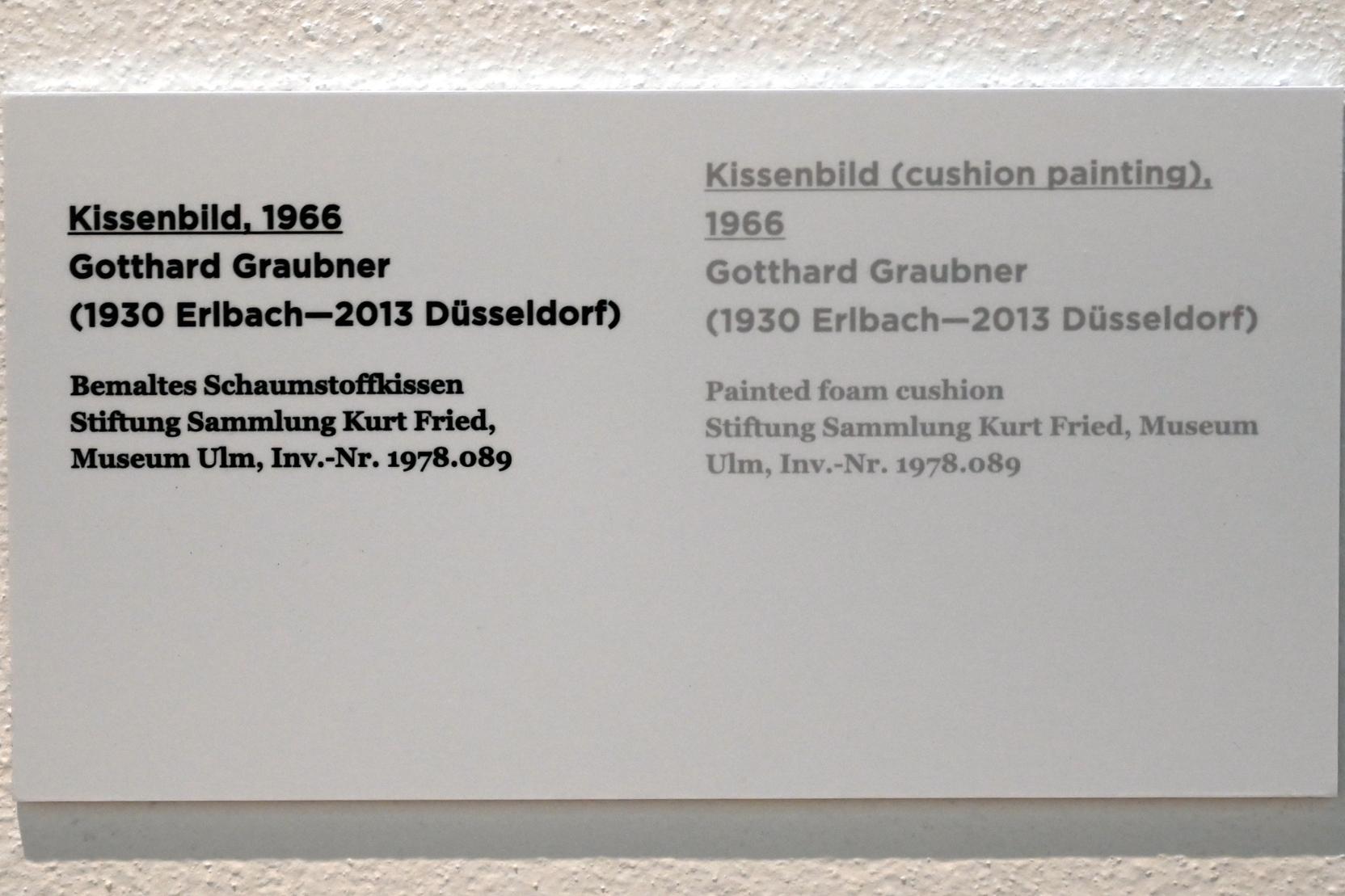 Gotthard Graubner (1966–1989), Kissenbild, Ulm, Museum Ulm, Saal 7e, 1966, Bild 2/2