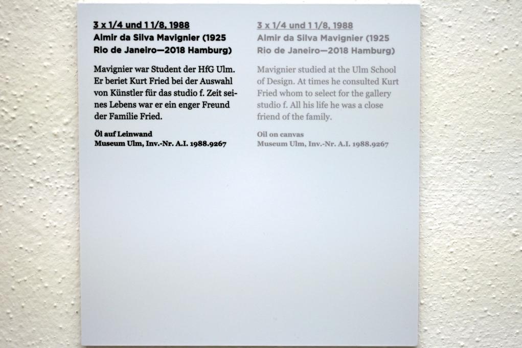 Almir Mavignier (1955–1988), 3 x 1/4 und 11/8, Ulm, Museum Ulm, Saal 11e, 1988, Bild 2/2