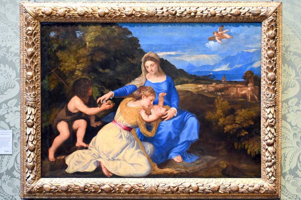 Tiziano Vecellio (Tizian) (1509–1575), Die Aldobrandini Madonna, London, National Gallery, Saal 9, um 1532, Bild 1/2