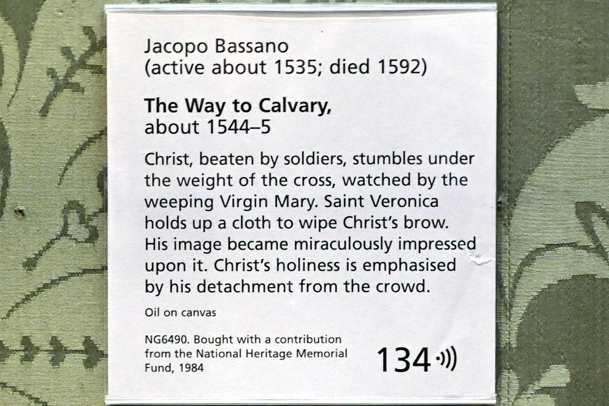 Jacopo Bassano (da Ponte) (1539–1590), Kreuztragung Christi, London, National Gallery, Saal 9, um 1544–1545, Bild 2/2