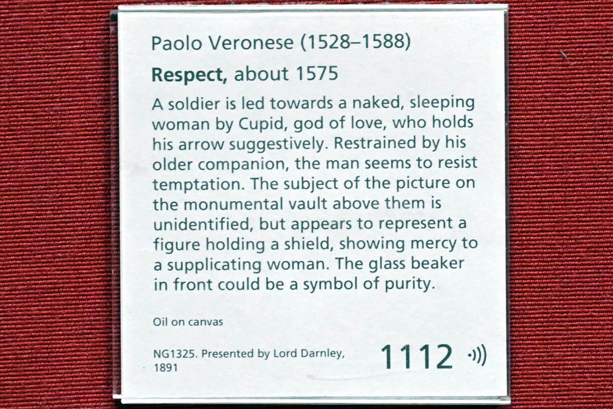 Paolo Caliari (Veronese) (1547–1587), Achtung, London, National Gallery, Saal 11, um 1575, Bild 2/2