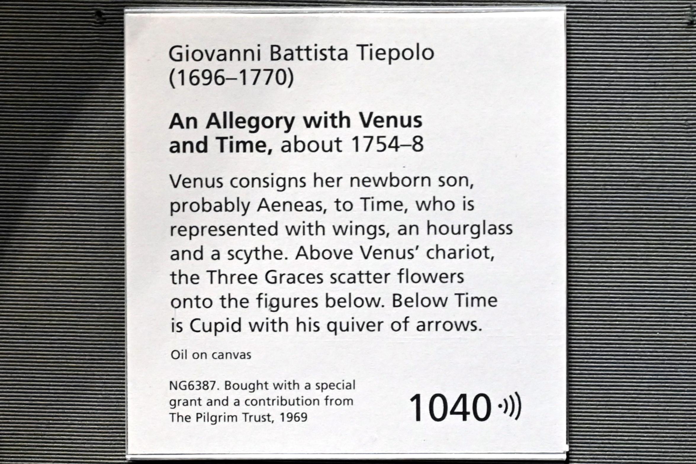 Giovanni Battista Tiepolo (1715–1785), Allegorie mit Venus und Chronos, London, National Gallery, Saal 39, um 1754–1758, Bild 2/2