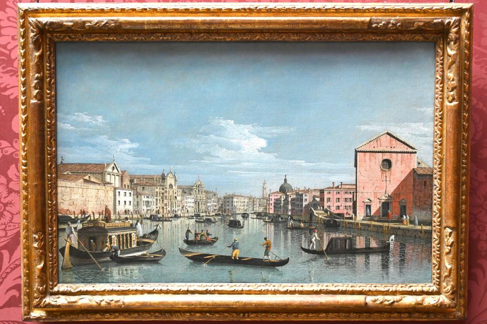 Bernardo Bellotto (Canaletto) (1738–1779): Der Canal Grande vor Santa Croce in Venedig, um 1738