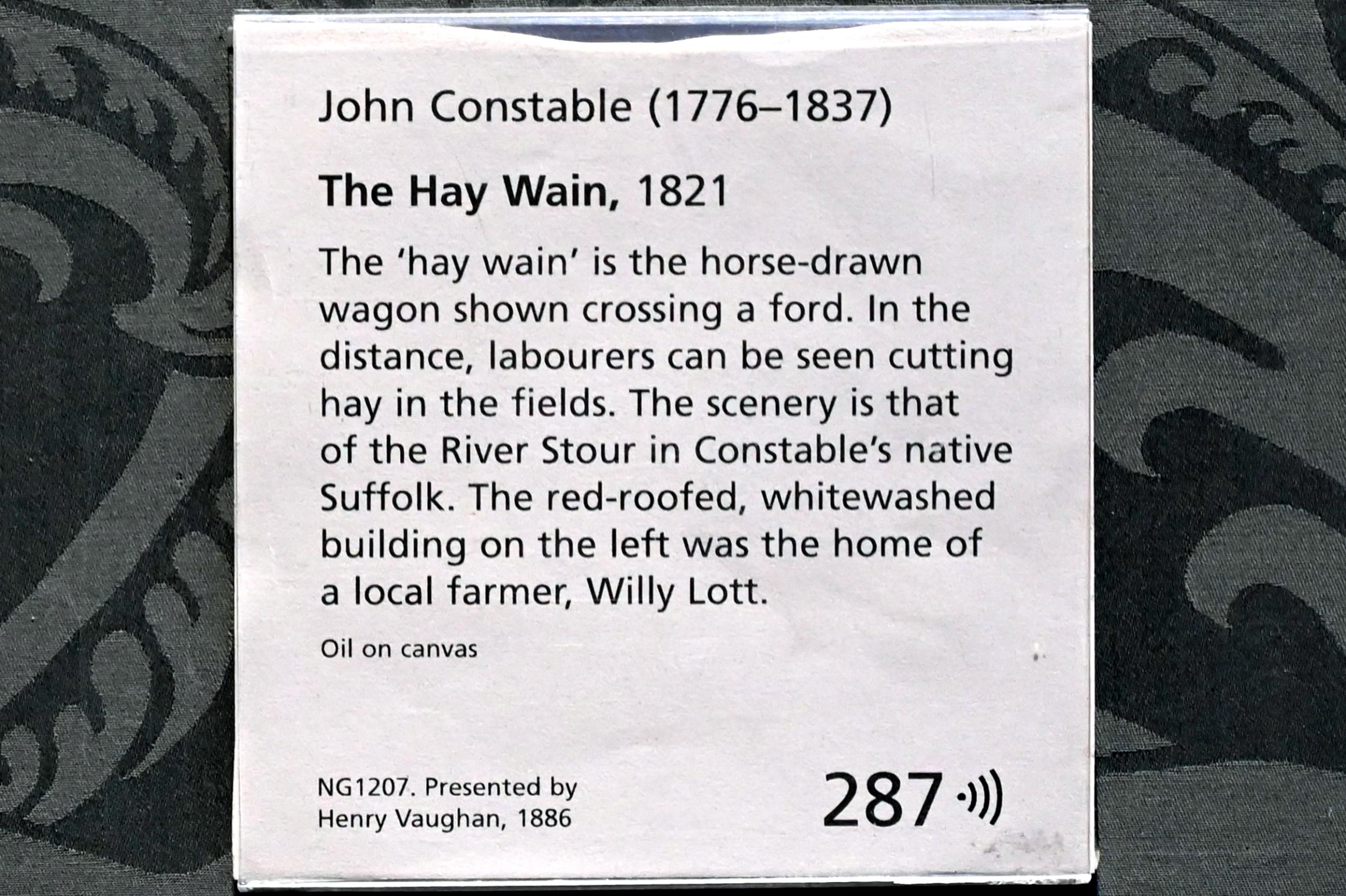 John Constable (1804–1837), Der Heuwagen, London, National Gallery, Saal 34, 1821, Bild 2/2