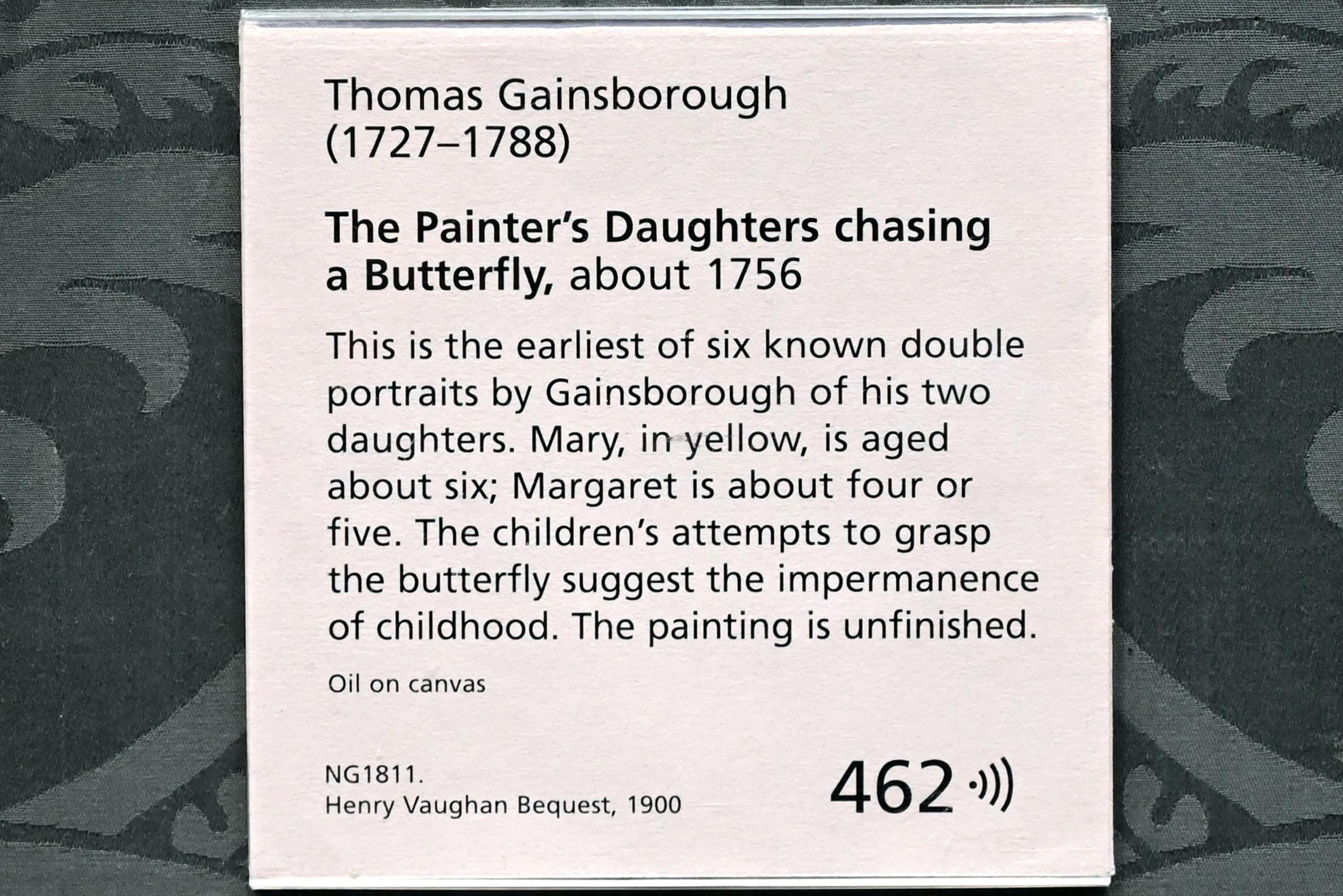Thomas Gainsborough (1748–1788), Töchter des Malers auf der Jagd nach einem Schmetterling, London, National Gallery, Saal 34, um 1756, Bild 2/2