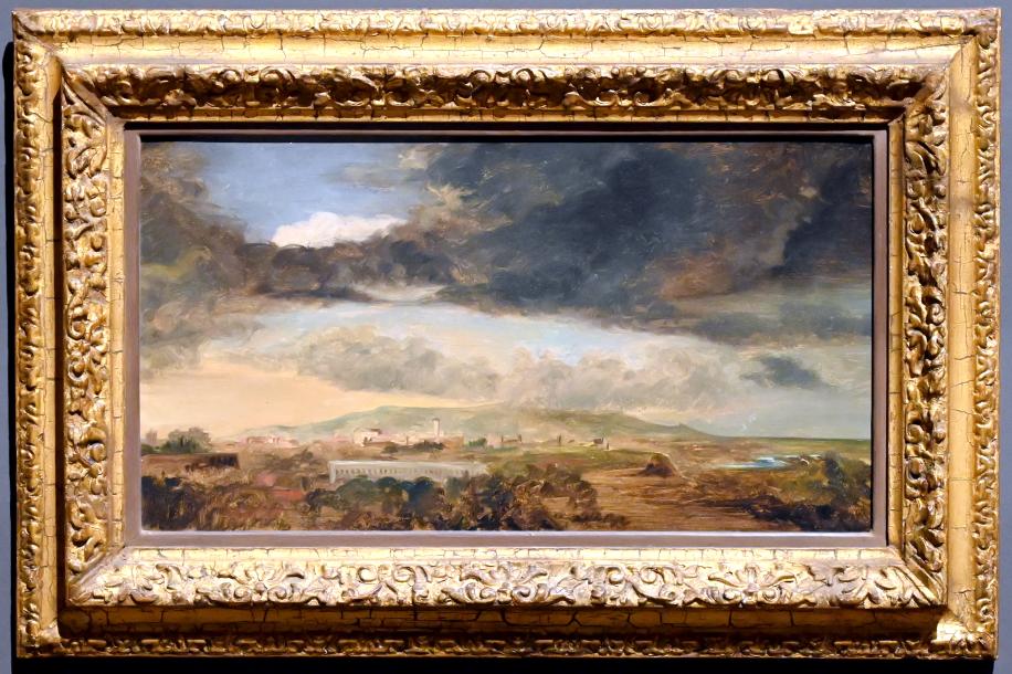 Pierre-Henri de Valenciennes (1780–1786), Rom bei Sonnenaufgang vom Gianicolo, London, National Gallery, Saal 43, um 1782–1784