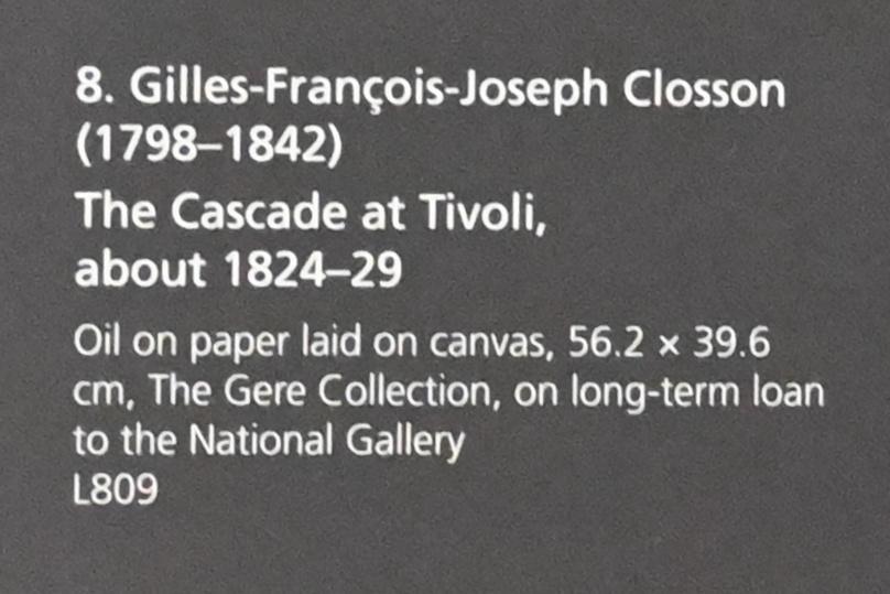 Gilles-François Closson (1826), Der Wasserfall von Tivoli, London, National Gallery, Saal 43, um 1824–1829, Bild 2/2