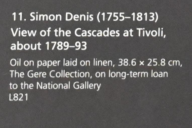 Simon Denis (1787–1800), Wasserfälle bei Tivoli, London, National Gallery, Saal 43, um 1789–1793, Bild 2/2