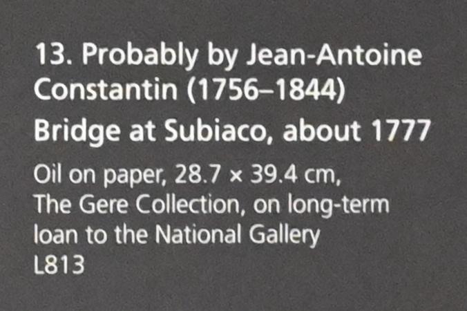 Jean-Antoine Constantin (1777), Brücke bei Subiaco, London, National Gallery, Saal 43, um 1777, Bild 2/2