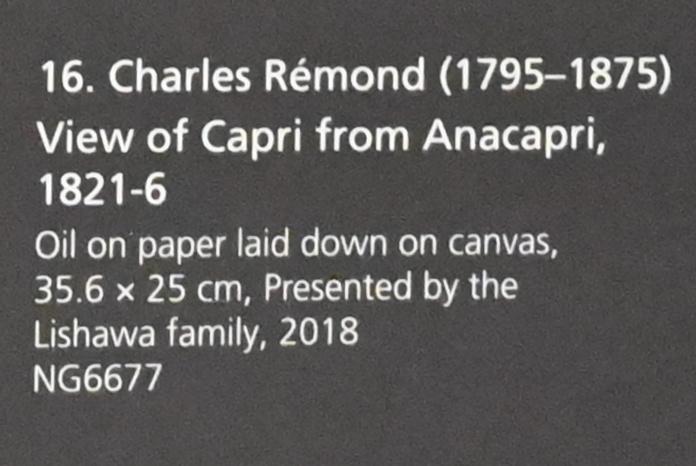 Jean-Charles-Joseph Rémond (1823), Blick auf Capri von Anacapri, London, National Gallery, Saal 43, 1821–1826, Bild 2/2