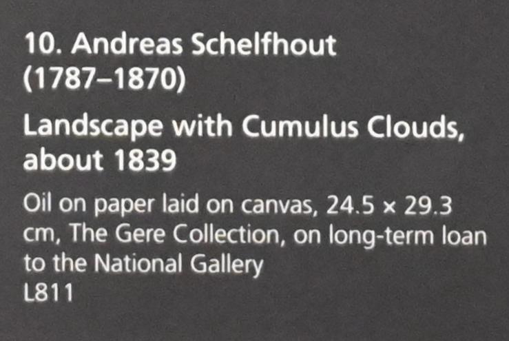 Andreas Schelfhout (1839), Landschaft mit Cumuluswolken, London, National Gallery, Saal 43, um 1839, Bild 2/2