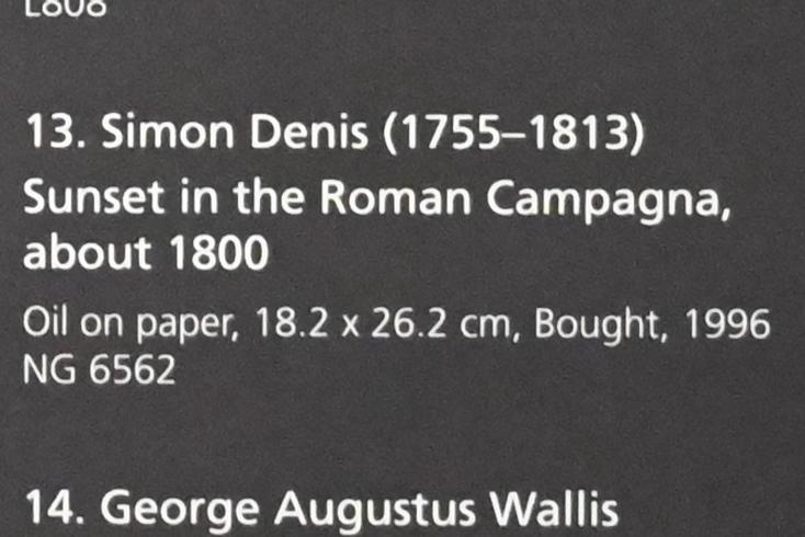 Simon Denis (1787–1800), Sonnenuntergang in der Campagna Romana, London, National Gallery, Saal 43, um 1800, Bild 2/2