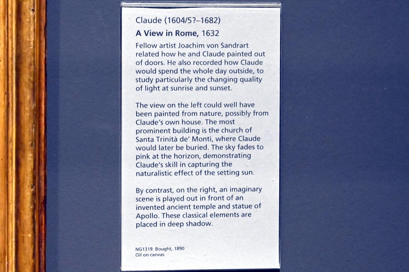 Claude Lorrain (Claude Gellée) (1628–1681), Ansicht von Rom, London, National Gallery, Saal 43, 1632, Bild 2/2