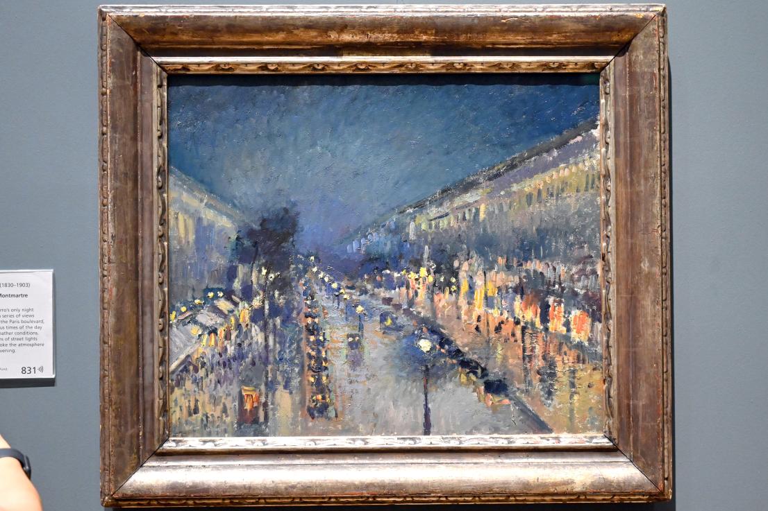 Camille Pissarro (1863–1903): Der Boulevard Montmartre bei Nacht, 1897