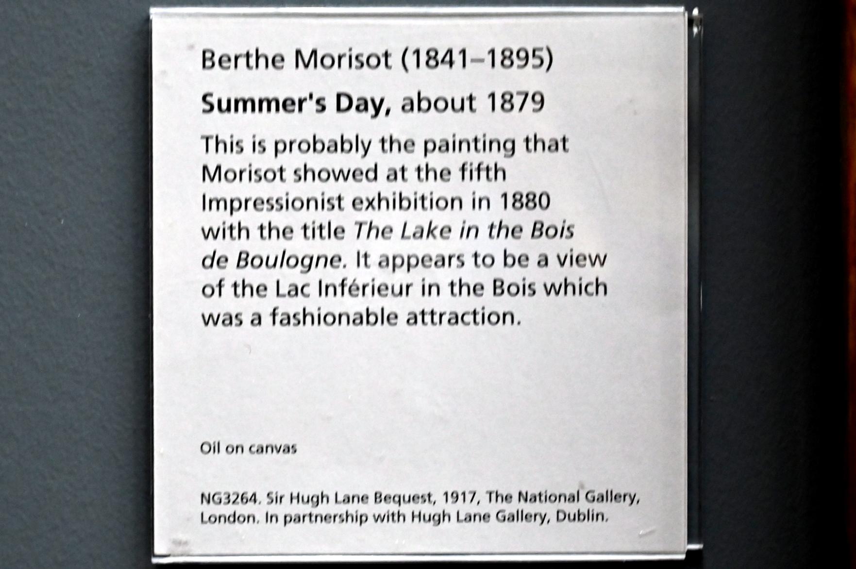Berthe Morisot (1870–1894), Sommertag, London, National Gallery, Saal 44, um 1879, Bild 2/2