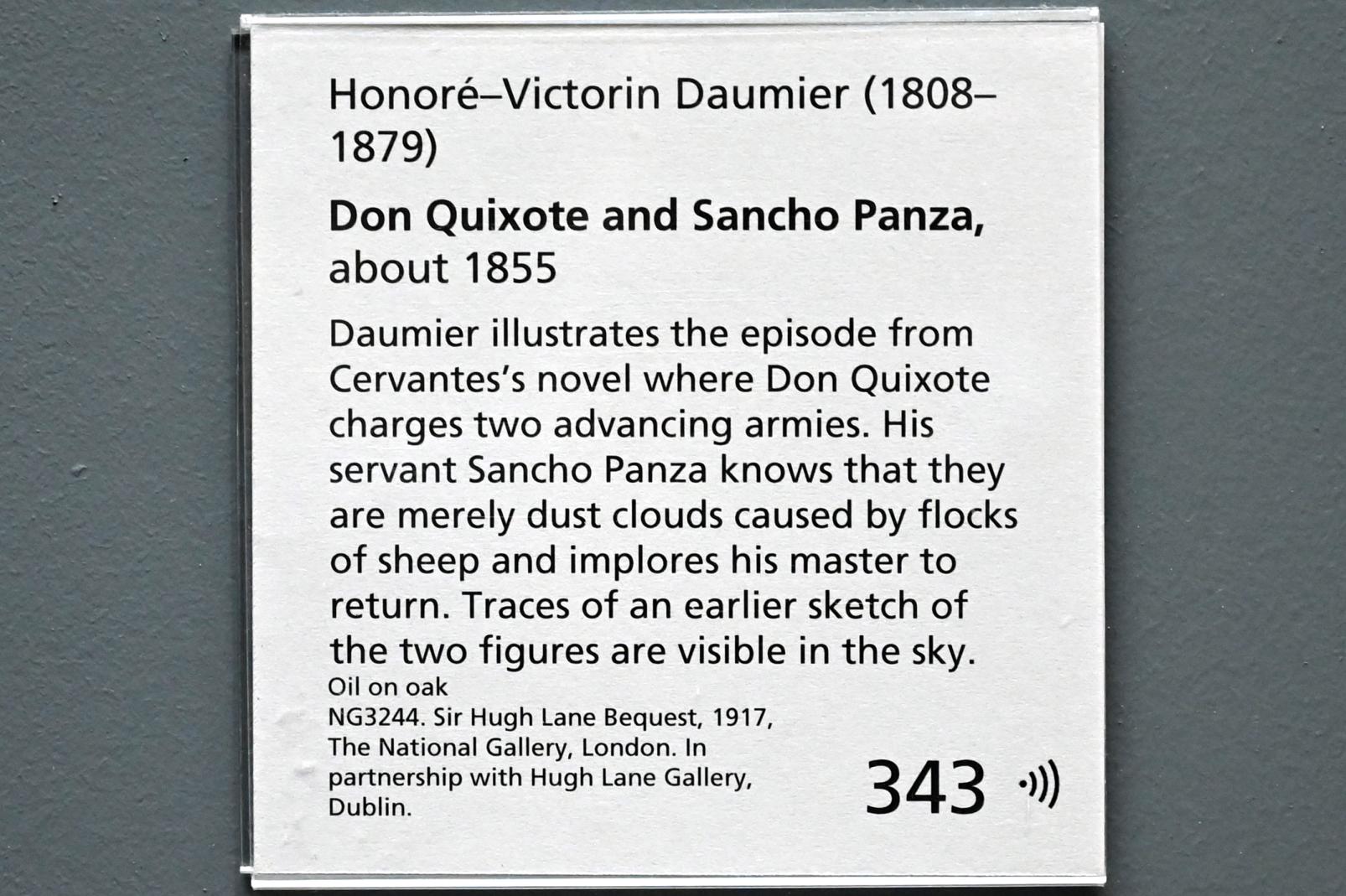 Honoré Daumier (1840–1868), Don Quijote und Sancho Panza, London, National Gallery, Saal 44, um 1855, Bild 2/2