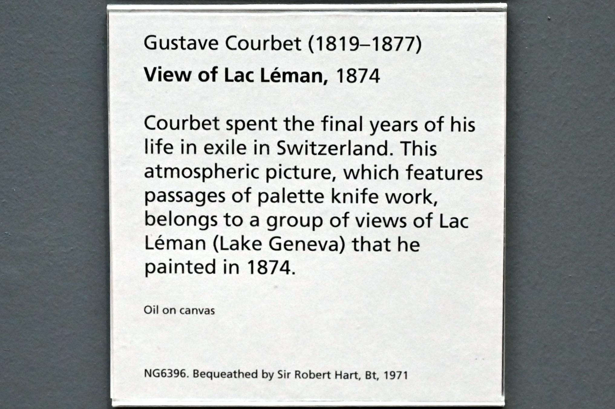Gustave Courbet (1849–1874), Der Genfersee, London, National Gallery, Saal 44, 1874, Bild 2/2