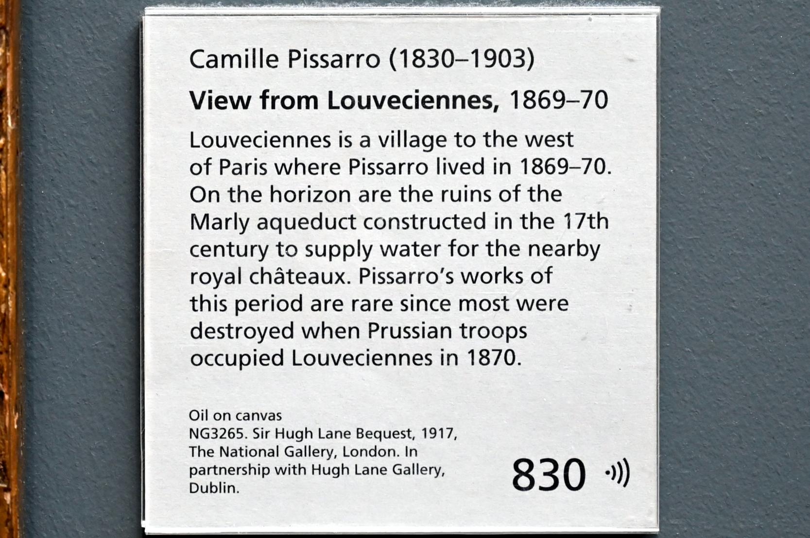 Camille Pissarro (1863–1903), Ansicht von Louveciennes, London, National Gallery, Saal 44, 1869–1870, Bild 2/2