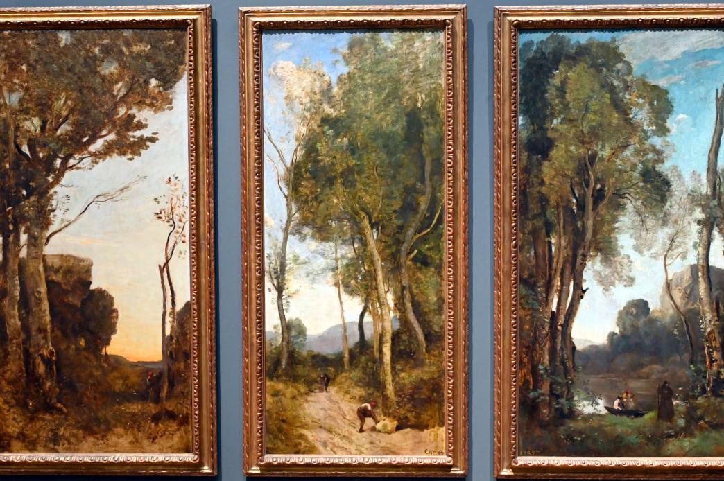 Jean-Baptiste Camille Corot (1823–1874), Die vier Tageszeiten, London, National Gallery, Saal 45, um 1858, Bild 3/6