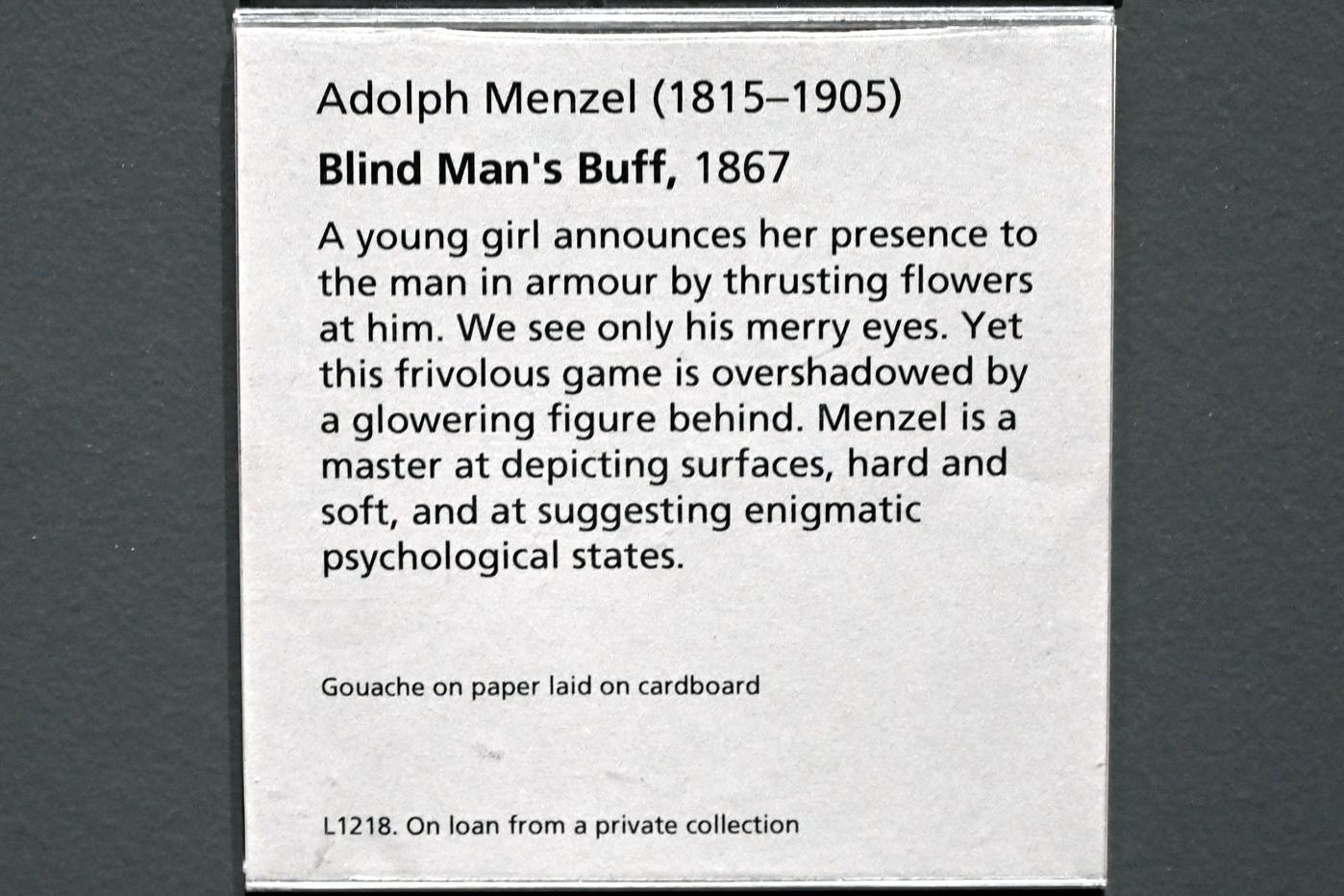 Adolph von Menzel (1844–1888), Blinde Kuh, London, National Gallery, Saal 45, 1867, Bild 2/2