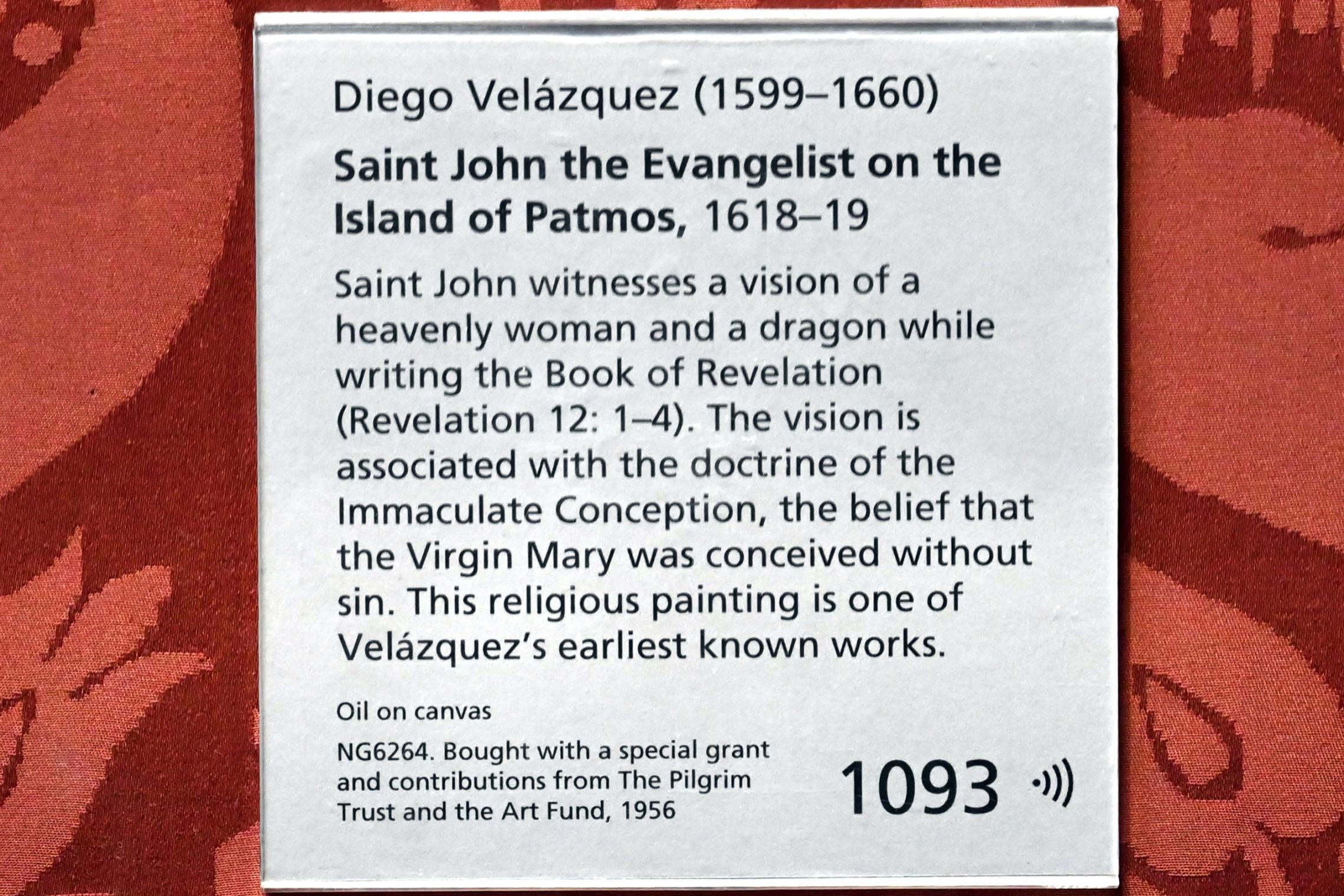 Diego Rodríguez de Silva y Velázquez (1618–1659), Johannes auf Patmos, London, National Gallery, Saal 30, 1618–1619, Bild 2/2