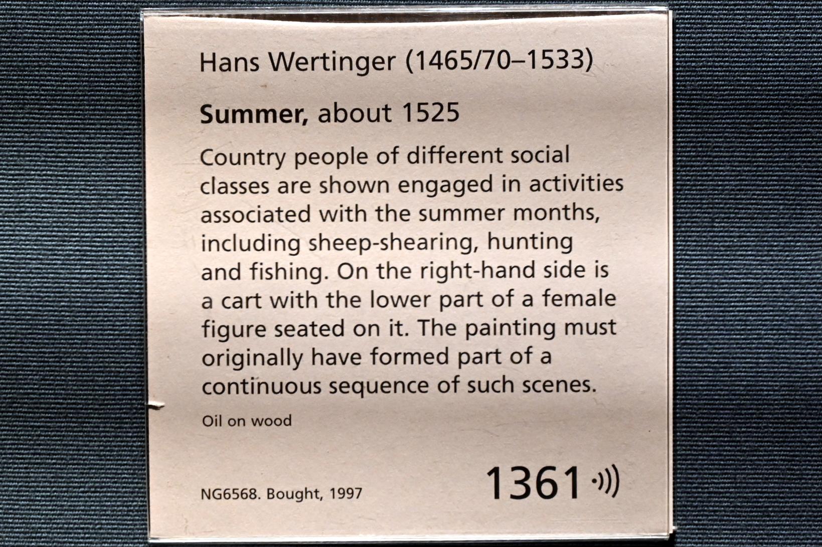 Hans Wertinger (1515–1526), Der Sommer, London, National Gallery, Saal 17, um 1525, Bild 2/2