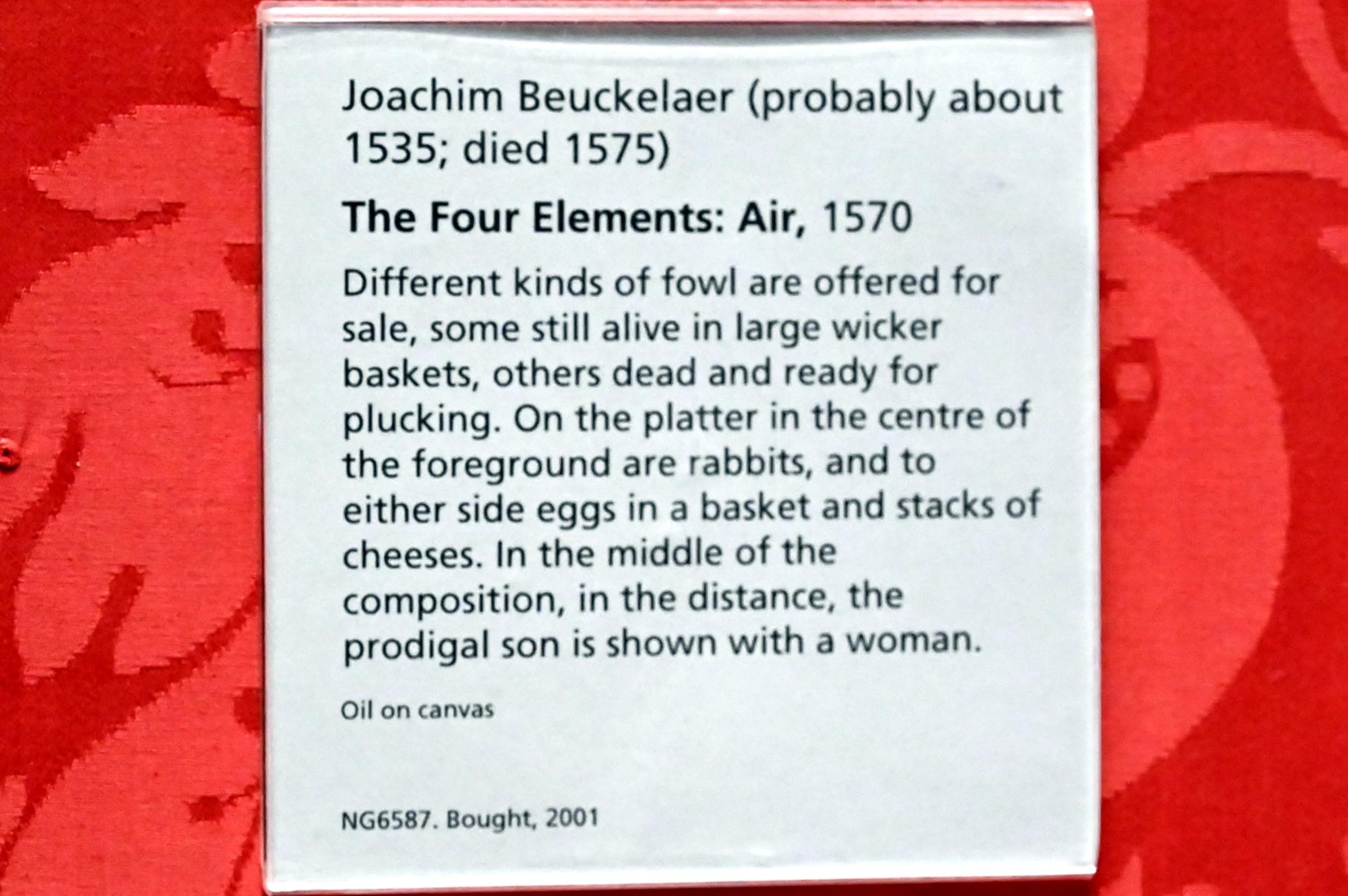 Joachim Beuckelaer (1561–1574), Die vier Elemente: Luft, London, National Gallery, Saal 15, 1570, Bild 2/2