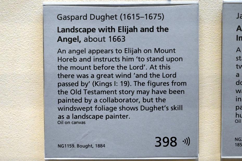 Gaspard Poussin (Gaspard Dughet) (1639–1663), Landschaft mit Elija und dem Engel, London, National Gallery, Treppenhaus 3, um 1663, Bild 2/2