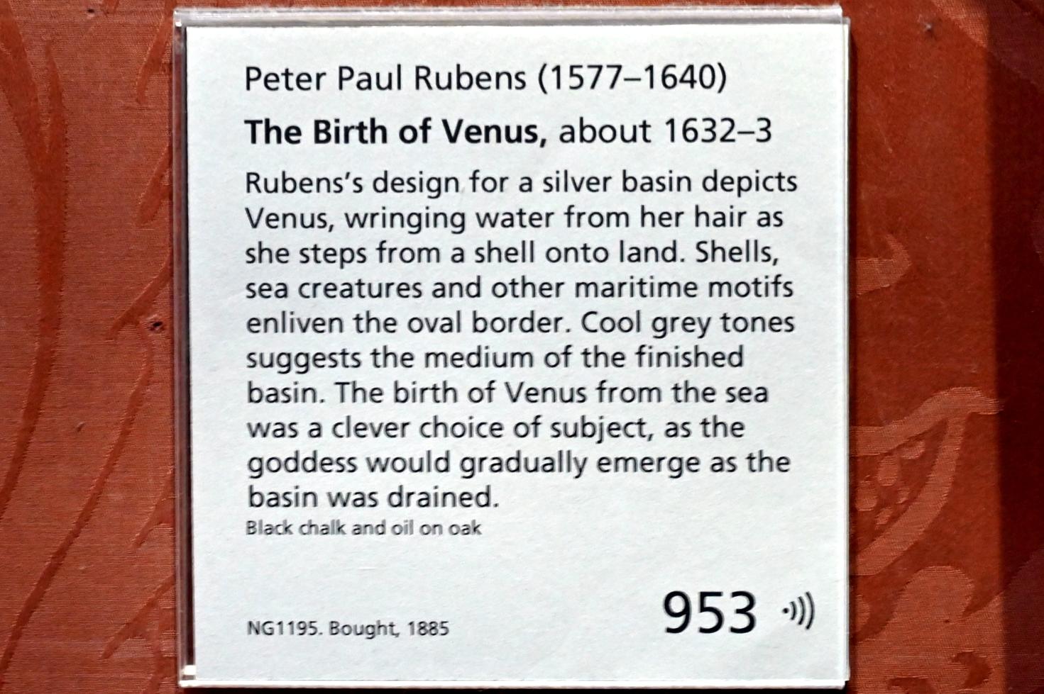 Peter Paul Rubens (1598–1650), Die Geburt der Venus, London, National Gallery, Saal 18, um 1632–1633, Bild 2/2