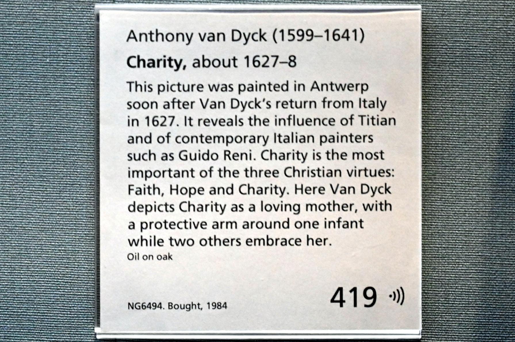 Anthonis (Anton) van Dyck (1614–1641), Caritas, London, National Gallery, Saal 21, um 1627–1628, Bild 2/2