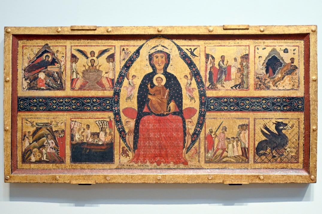 Margaritone d’Arezzo (1250–1270): Thronende Maria mit Kind und Heiligenszenen, um 1263–1264