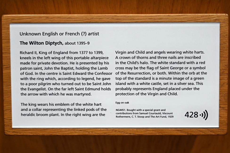 Wilton-Diptychon, London, National Gallery, Saal 51, um 1395–1399, Bild 6/7