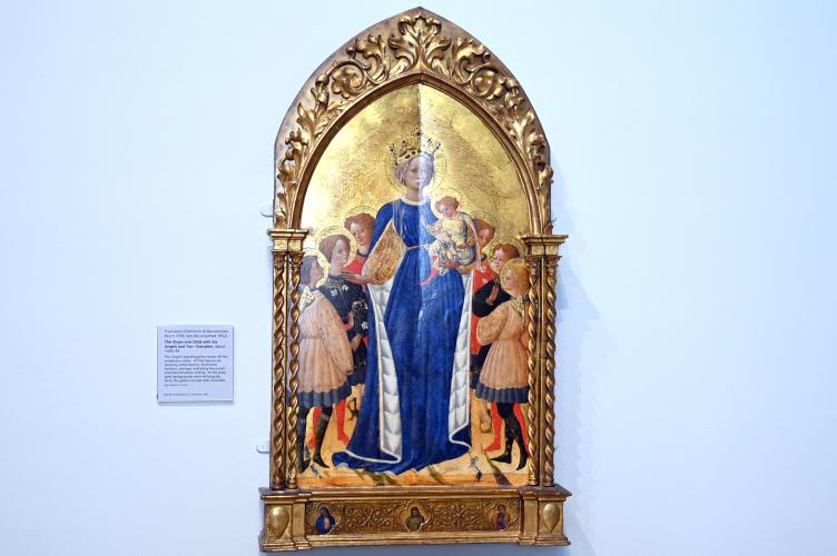 Francesco di Antonio di Bartolomeo (1425–1445), Maria mit Kind, sechs Engeln und zwei Cherubim, London, National Gallery, Saal 53, um 1440–1450