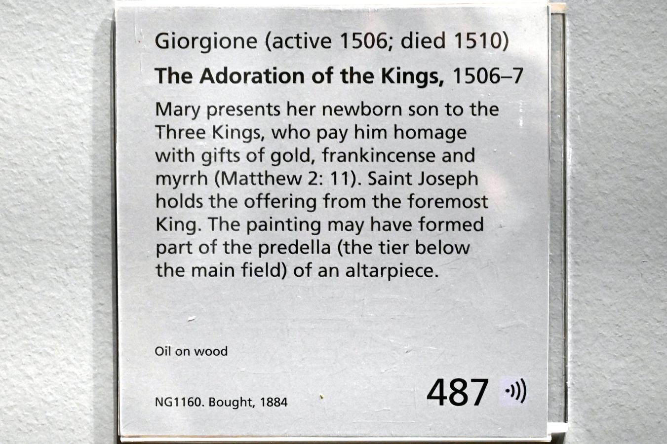 Giorgio da Castelfranco (Giorgione) (1505–1510), Anbetung der Könige, London, National Gallery, Saal 56, 1506–1507, Bild 2/2