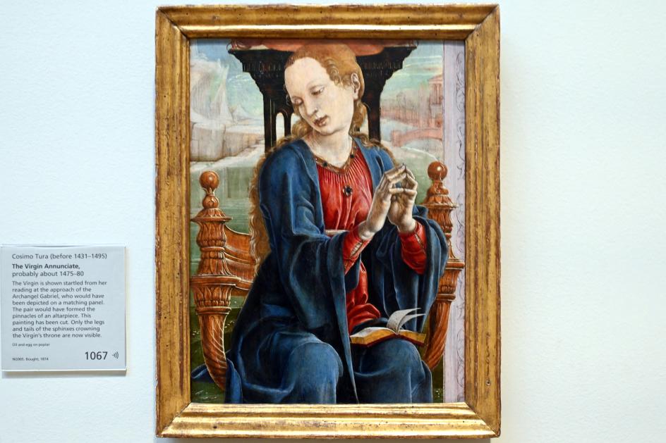 Cosmè (Cosimo) Tura (1457–1486), Mariä Verkündigung, London, National Gallery, Saal 57, um 1475–1480